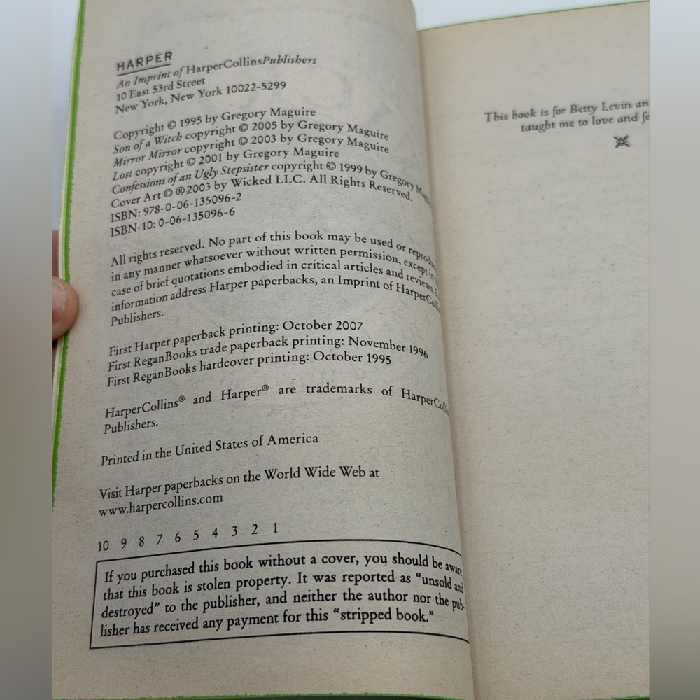 Wicked: The Life and Times of the Wicked Witch of the West by Gregory Maguire - Picture 10 of 10
